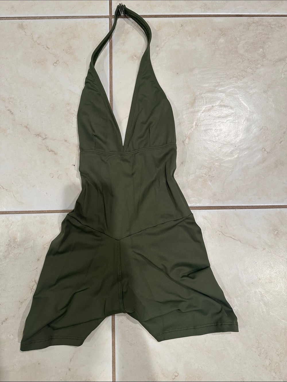 Olive Green Halter One-Piece